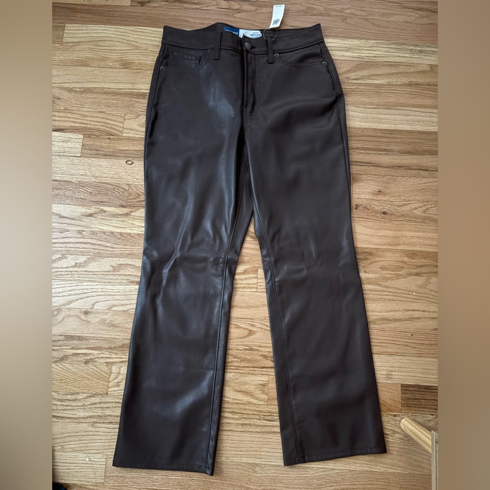 Old Navy Dark Brown Faux Leather Pants